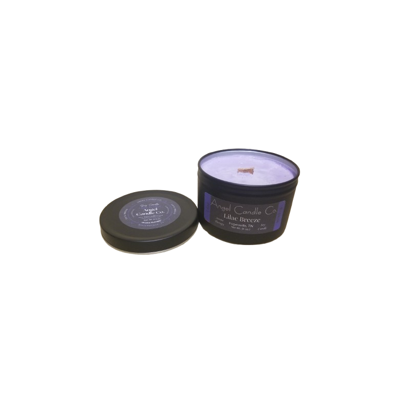 Lilac Breeze - Black Tin - 6.5 oz. - Crackling Wood Wick