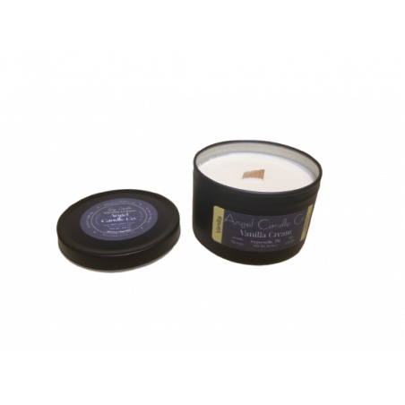 Vanilla Cream - Black Tin - 6.5 oz. - Crackling Wood Wick