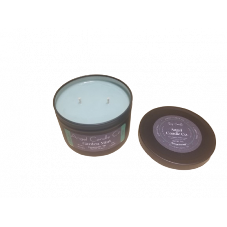 Garden Mint - Black Tin - 6.5 oz. - double cotton wick