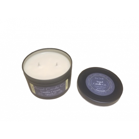 Vanilla Cream - Black Tin - 6.5 oz. - double cotton wick