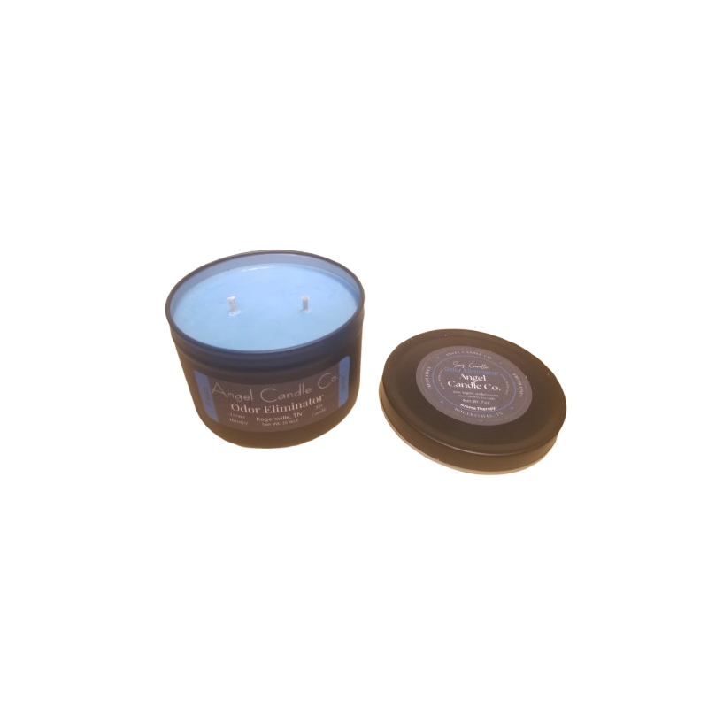 Fresh Linen (Odor Eliminator) - Black Tin - 6.5 oz. - double cotton wick