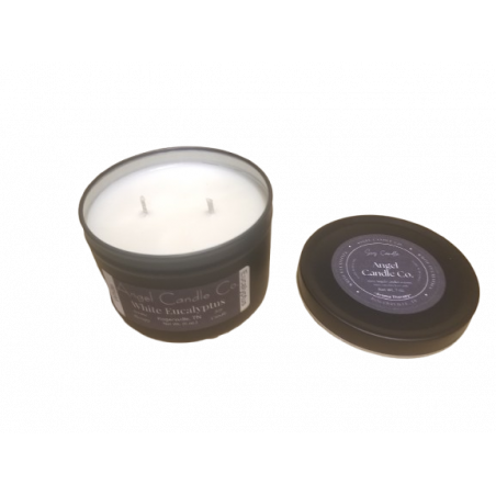 White Eucalyptus - Black Tin - 6.5 oz. - double cotton wick